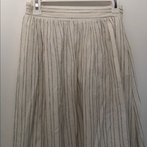 Zara White Striped Skirt